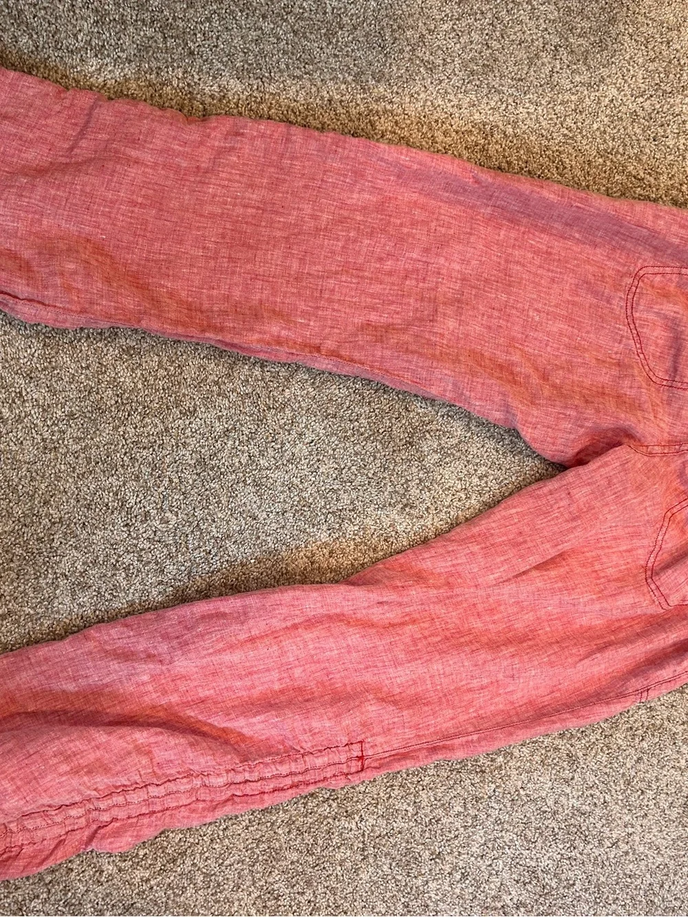 Toad & Co Lina Linen Pants. Ruched leg. Red spice. Pull on. Coastal. Travel. Med - Picture 3 of 8